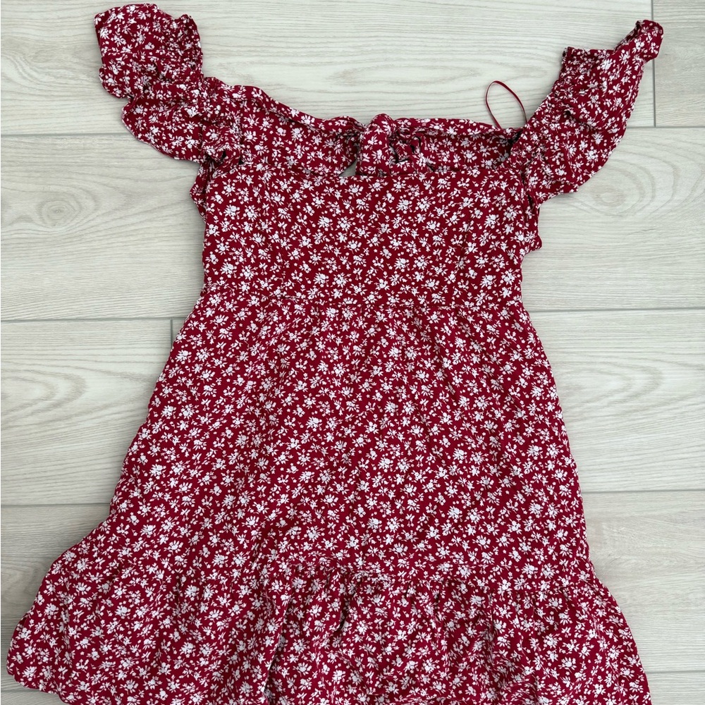 Floral Red Mini Dress